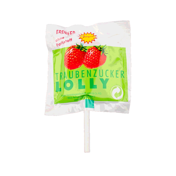 Traubenzucker-Lolli Erdbeere